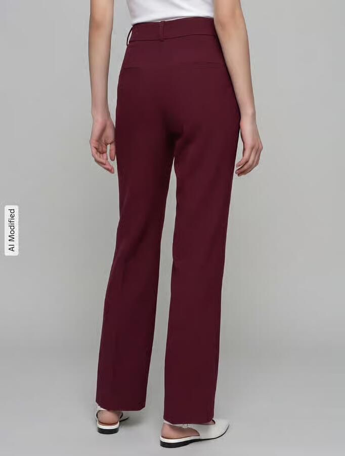 SELECTED WOMEN Dames Broeken Slfrita Mw Wide Pant Mel Bordeaux - Foto 10
