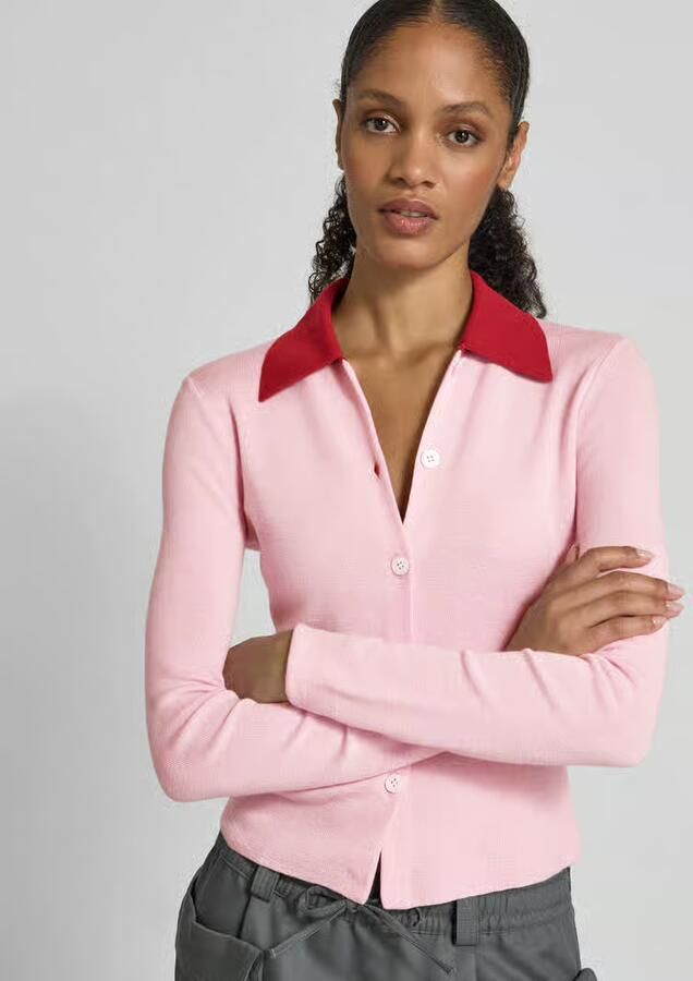 Self-Portrait Blouse in gebreide look