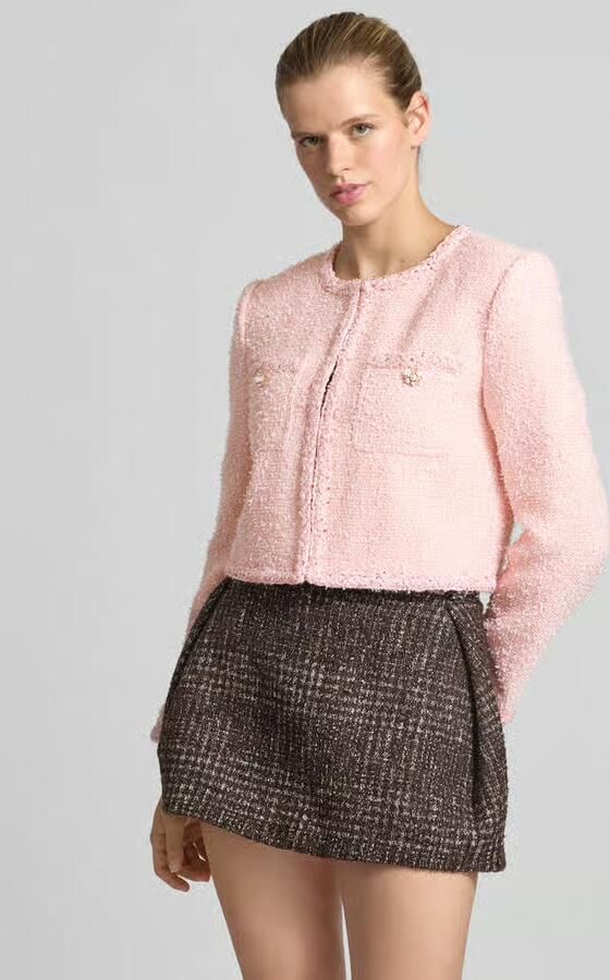 Self-Portrait Cropped jasje in bouclé-look - Foto 2