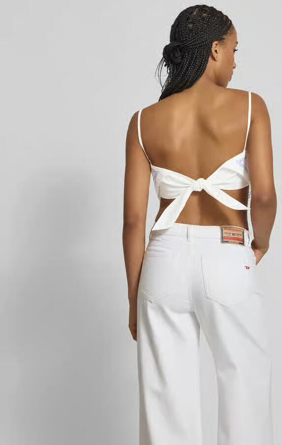Self-Portrait Croptop met bandeau van linnenmix - Foto 2