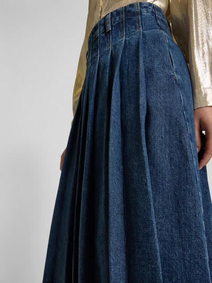 Self-Portrait Jeansrok met ritssluiting