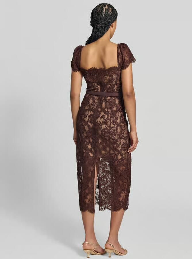 Self-Portrait Midi-jurk met all-over kant - Foto 2
