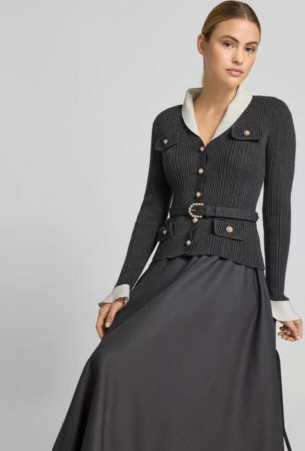 Self-Portrait midi-jurk met wol