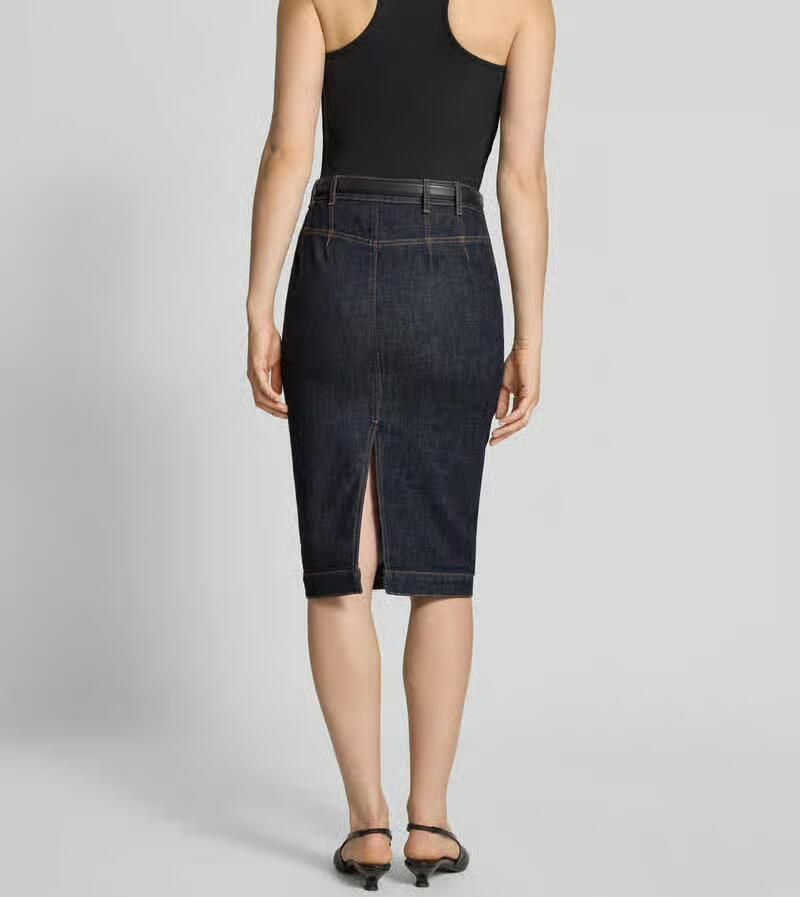 Self-Portrait Midi-rok in denimlook - Foto 2