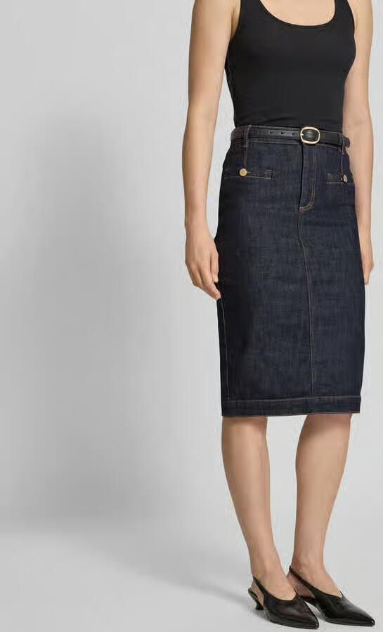 Self-Portrait Midi-rok in denimlook - Foto 3