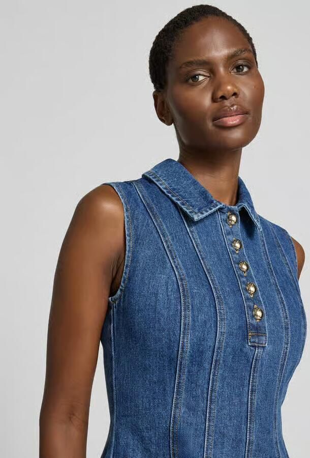 Self-Portrait Minijurk in denimlook