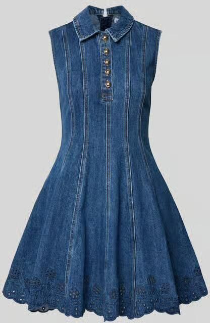 Self-Portrait Minijurk in denimlook - Foto 2