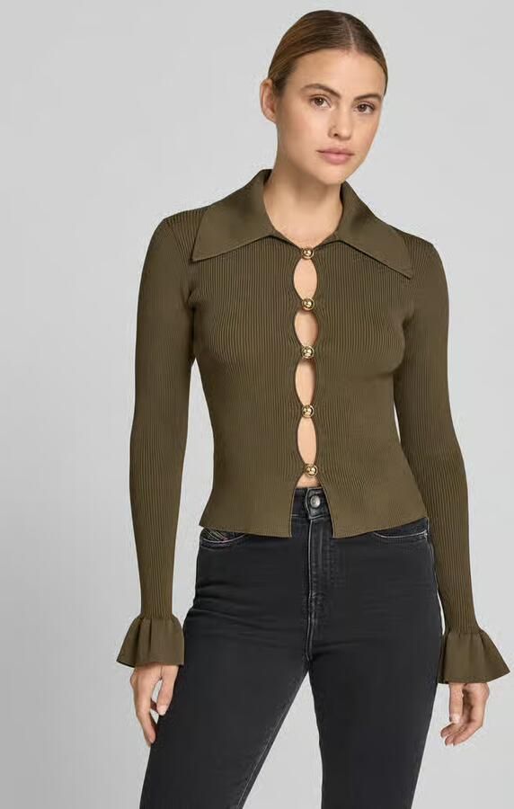 Self-Portrait Slim fit blouse van viscosemix - Foto 2