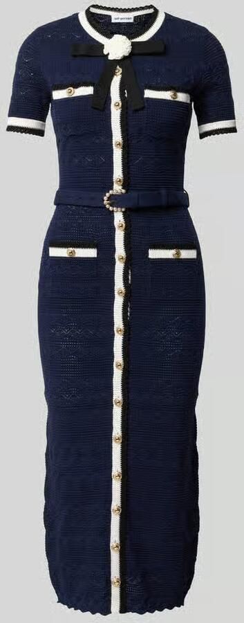 Self-Portrait slim fit midi-jurk in breilook - Foto 2