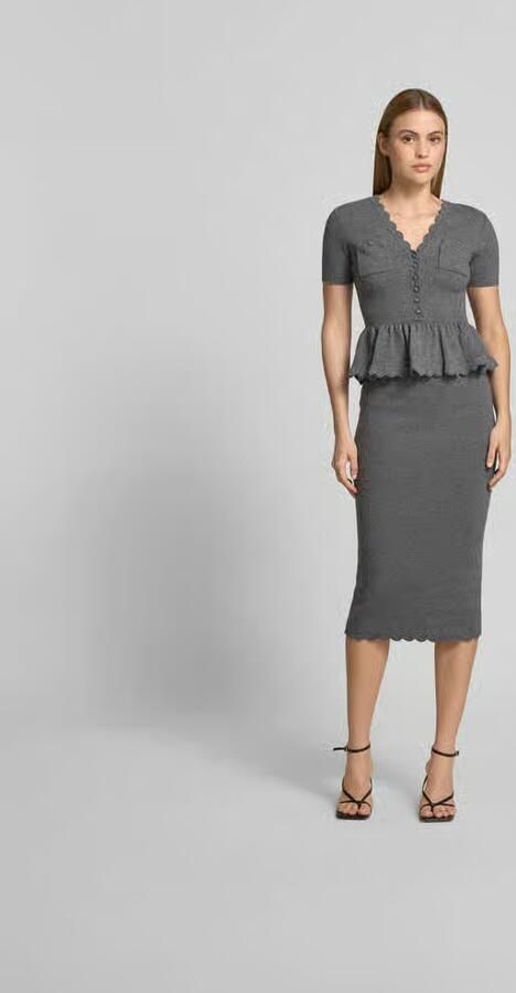 Self-Portrait Slim Fit midi-jurk met wol - Foto 3