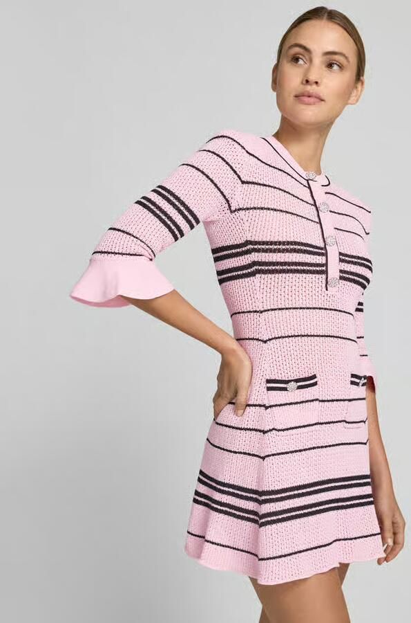 Self-Portrait slim fit mini-jurk met linnen