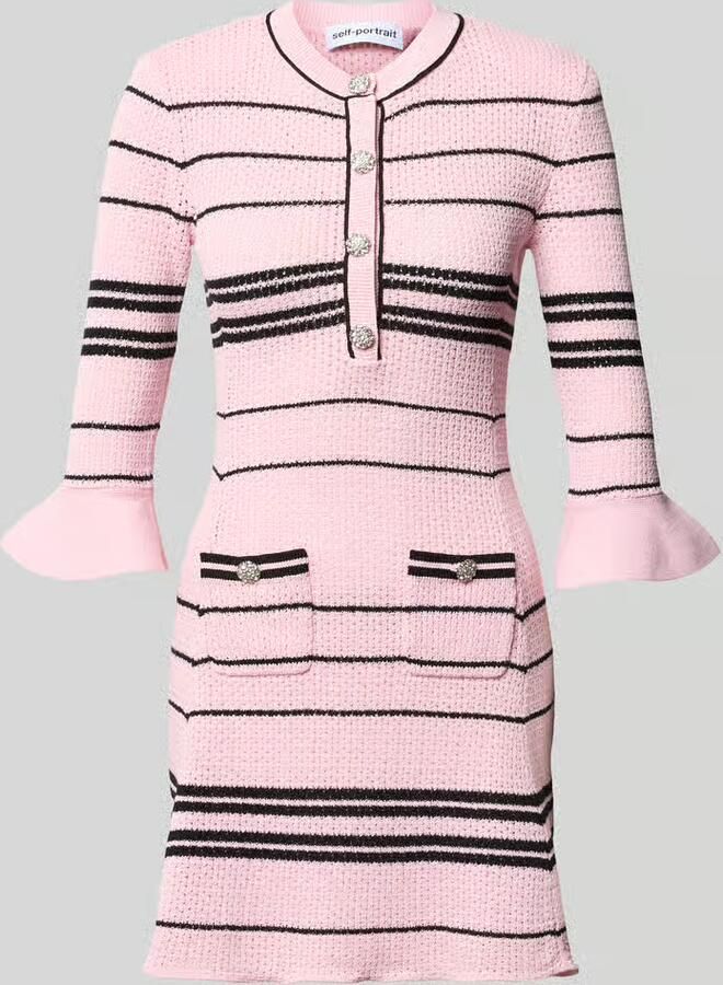 Self-Portrait slim fit mini-jurk met linnen - Foto 2
