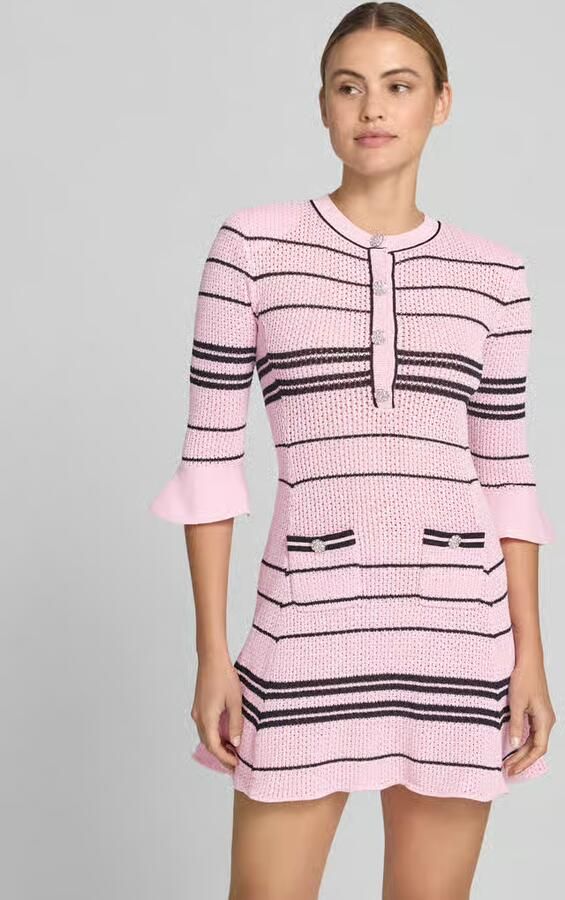 Self-Portrait Slim Fit mini-jurk met linnengehalte - Foto 3