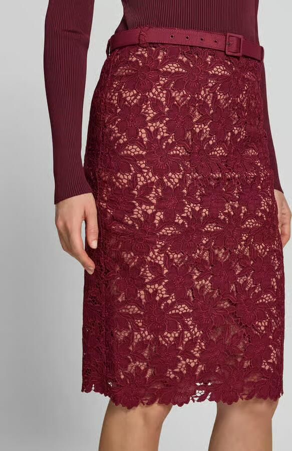 Self-Portrait Slim rok met all-over kant