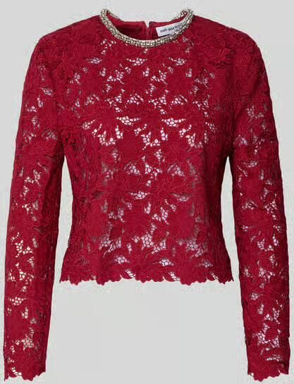 Self-Portrait Slim Fit shirt met lange mouwen van bloemig kant - Foto 2
