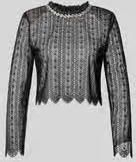 Self-Portrait Slim Fit shirt met lange mouwen van bloemig kant