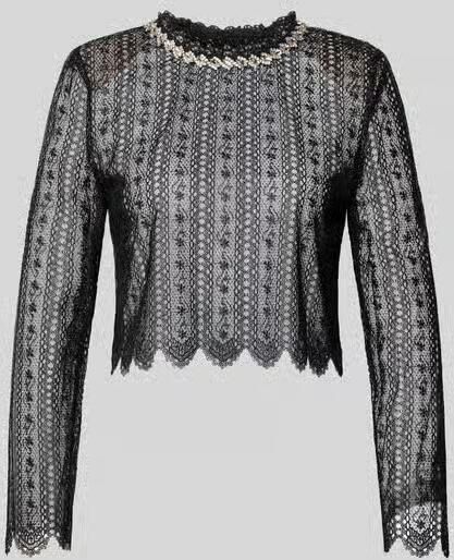 Self-Portrait Slim Fit shirt met lange mouwen van bloemig kant - Foto 2
