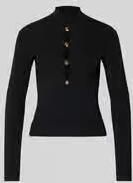 Self-Portrait Slim fit shirt met lange mouwen van viscosemix