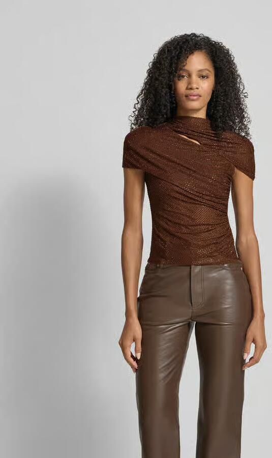 Self-Portrait Slim fit T-shirt met strass-steentjes - Foto 3