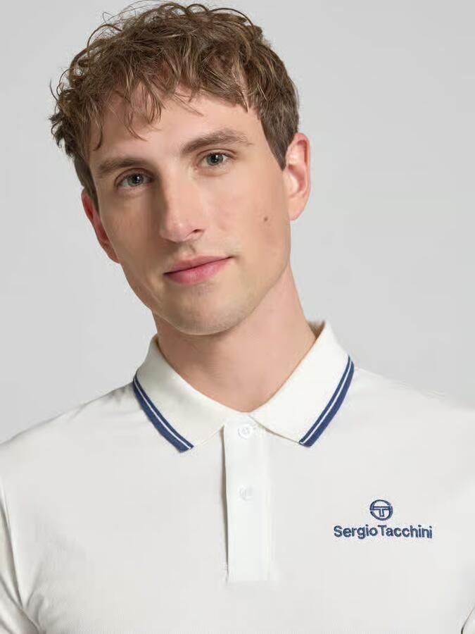 Sergio Tacchini slim fit poloshirt met gestikt logo model 'Reed'