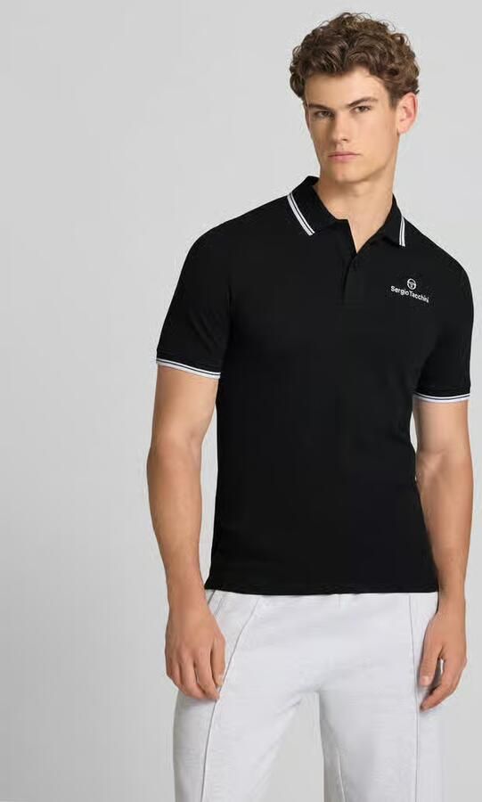 Sergio Tacchini slim fit poloshirt met gestikt logo model 'Reed' - Foto 3