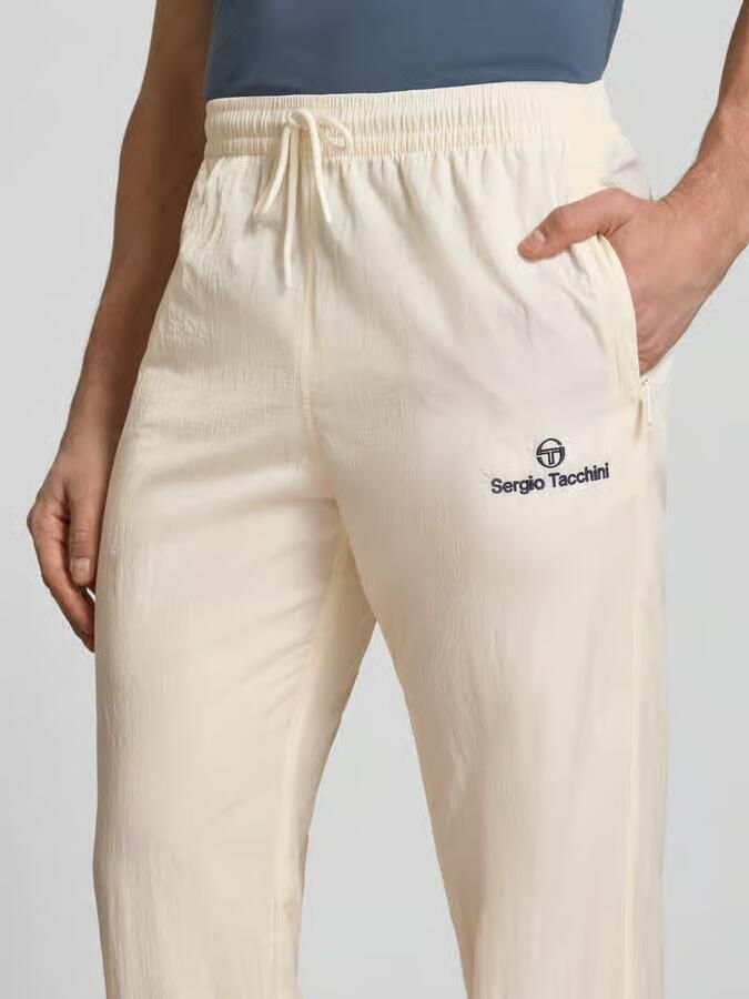 Sergio Tacchini Straight fit stoffen broek met logo-stitching model 'Nayla'