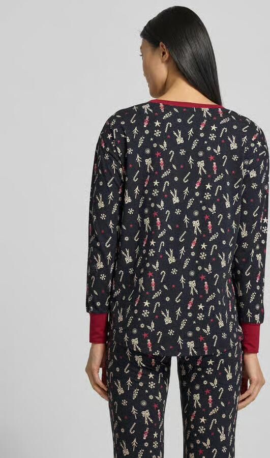 SKINY Pyjamabovendeel in all-over look met ronde hals