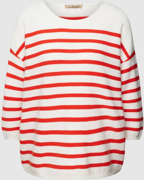 Smith and Soul Gebreide pullover met streepmotief