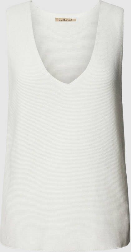 Smith and Soul Gebreide pullover van katoen met structuurmotief