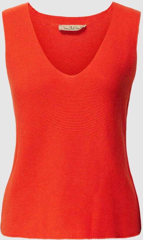 Smith and Soul Gebreide pullover van katoen met structuurmotief