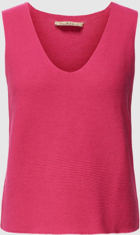 Smith and Soul Gebreide pullover van katoen met structuurmotief