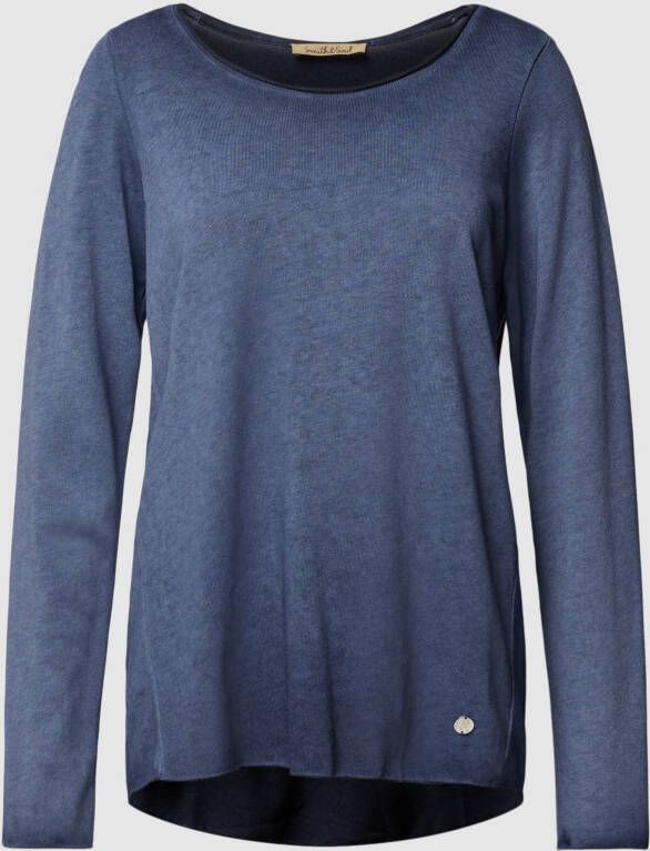 Smith and Soul Shirt met lange mouwen en labelapplicatie