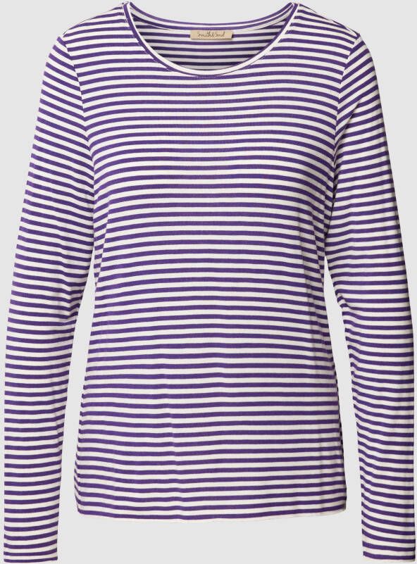 Smith and Soul Shirt met lange mouwen streepmotief en ronde hals