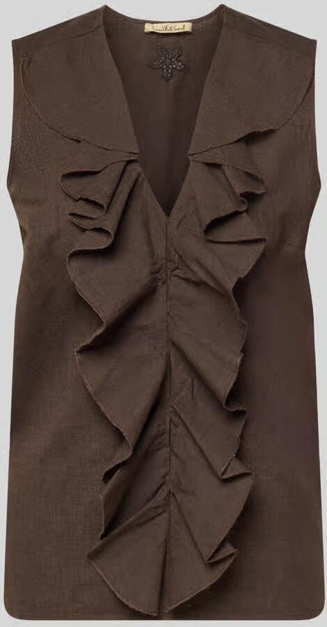 Smith and Soul Blousetop met v-hals en volants