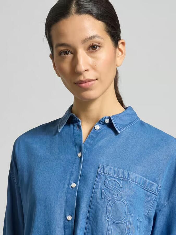 Smith and Soul Boxy fit blouse van lyocell met labeldetail