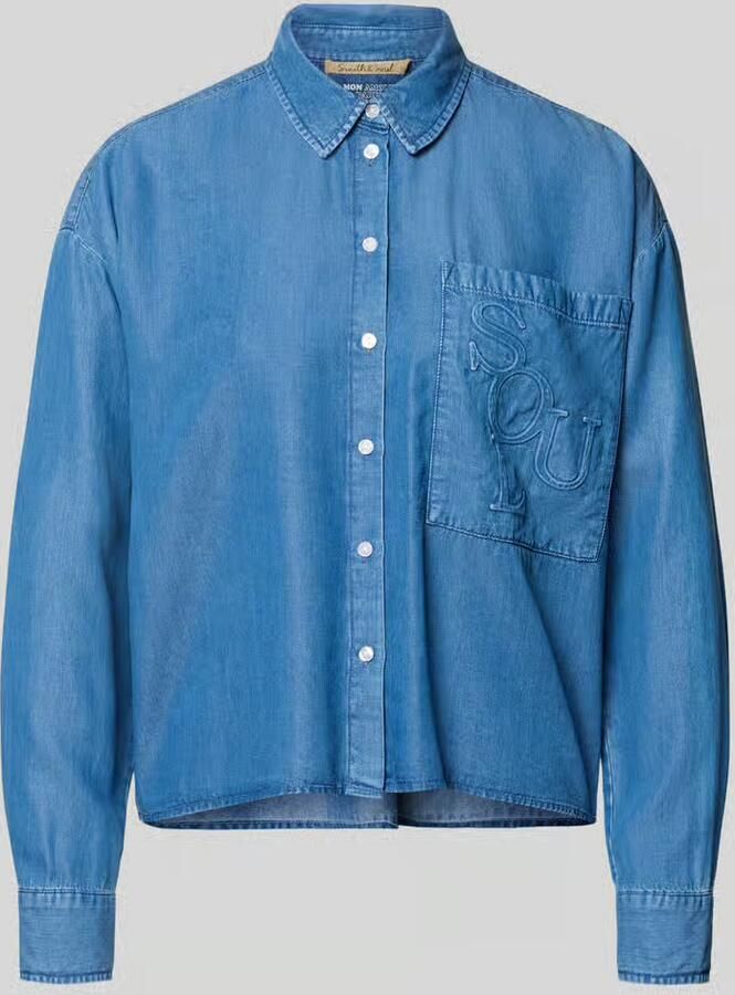 Smith and Soul Boxy fit blouse van lyocell met labeldetail - Foto 2