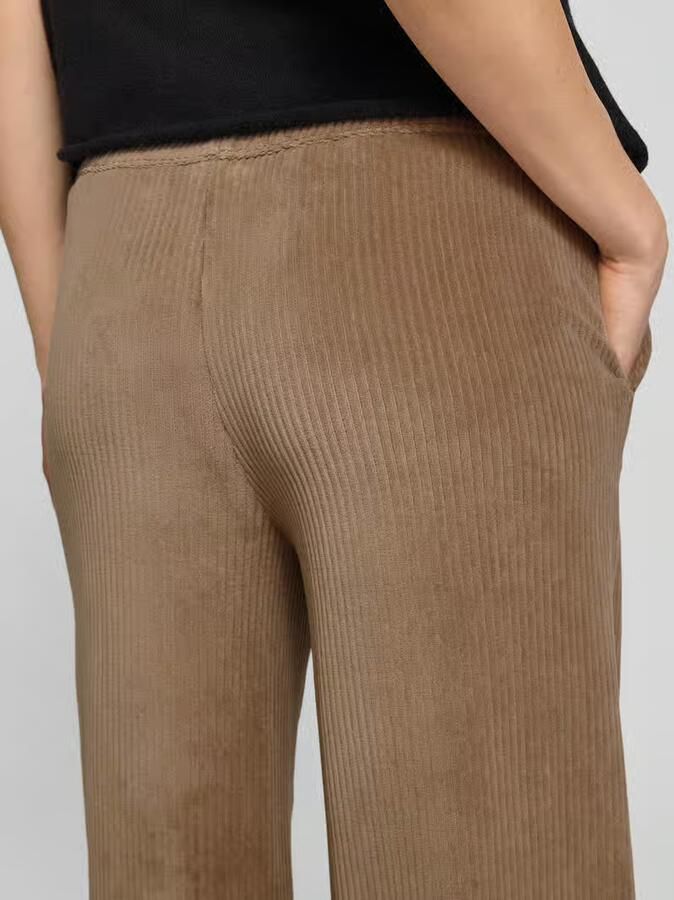 Smith and Soul Corduroy broek met steekzakken en elastische band