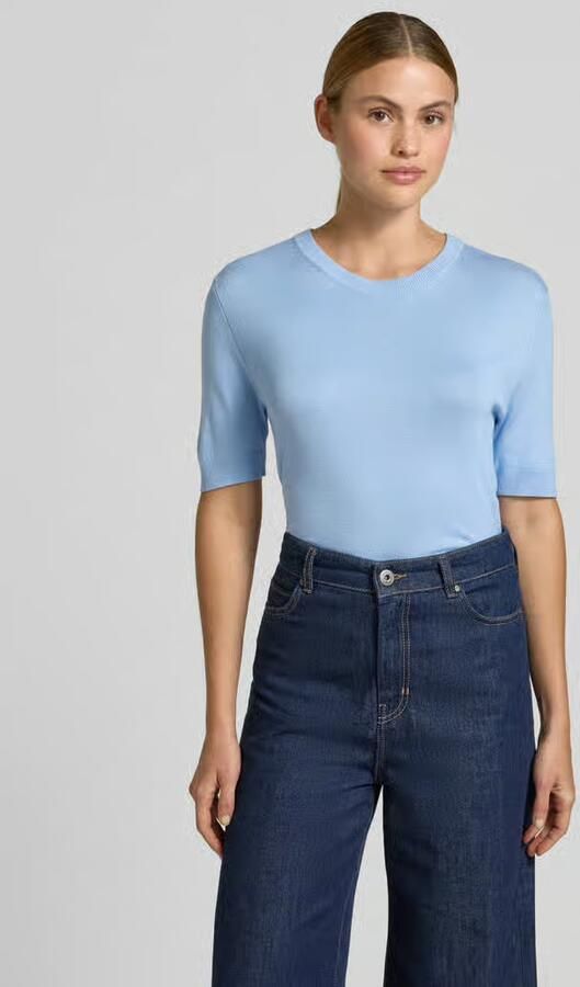 Smith and Soul Gebreid shirt van viscosemix met ronde hals - Foto 3