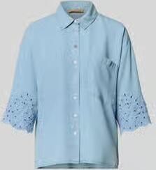Smith and Soul jeansblouse met ajourwerk en overhemdkraag