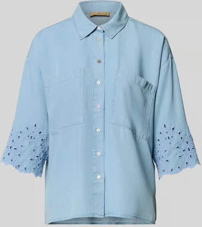 Smith and Soul jeansblouse met ajourwerk en overhemdkraag - Foto 2