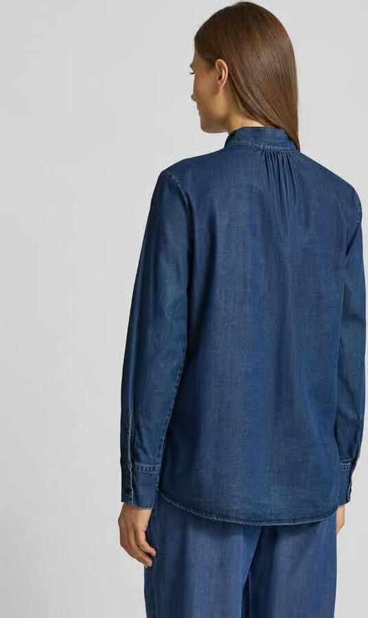 Smith and Soul Jeansblouse met strik en knoopsluiting