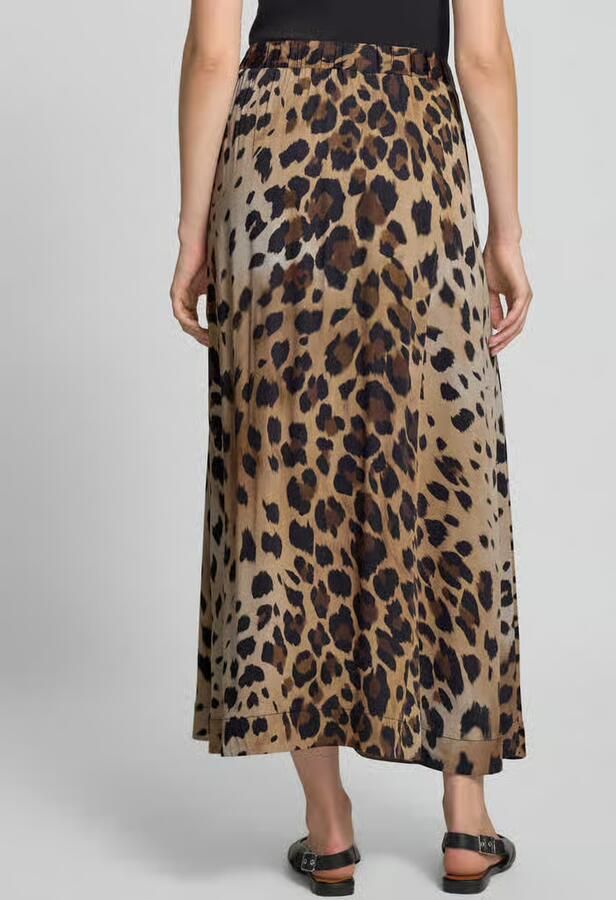Smith and Soul Maxirok van pure viscose met all-over dierenprint
