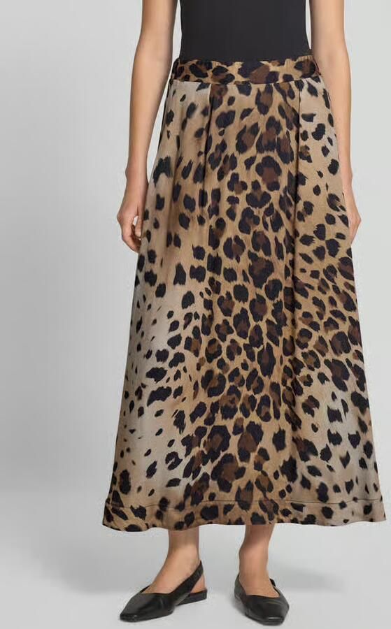 Smith and Soul Maxirok van pure viscose met all-over dierenprint - Foto 3