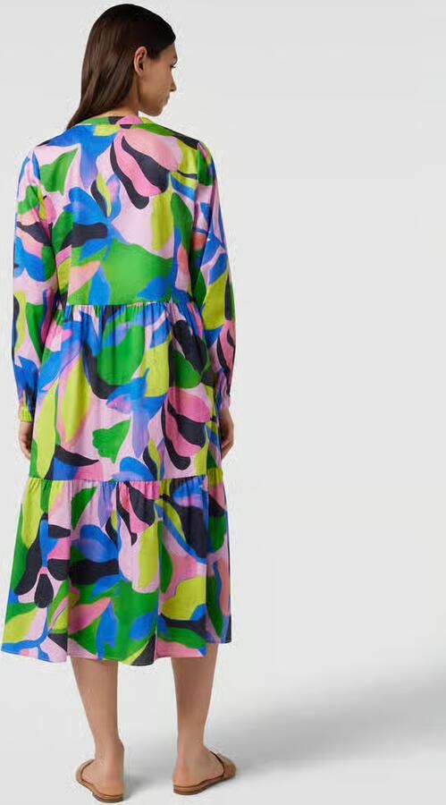 Smith and Soul Midi-jurk met all-over motief model 'Open Constructed Volant'