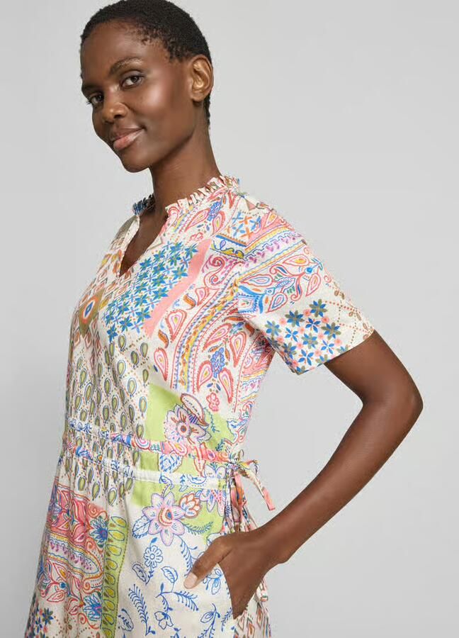 Smith and Soul midi-jurk met V-hals en zijwaartse vetersluiting