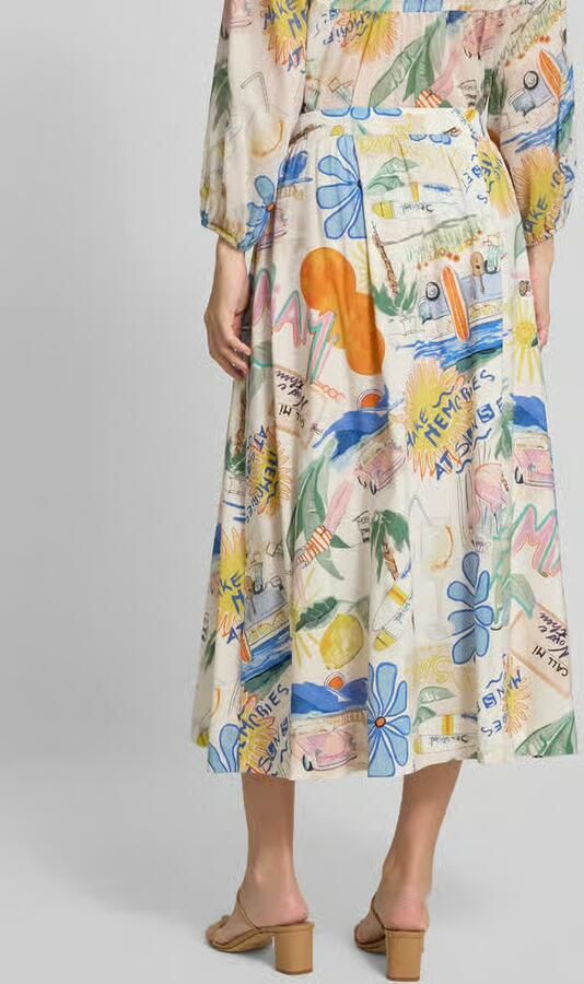 Smith and Soul Midirok van een mix van viscose en katoen met knoopsluiting