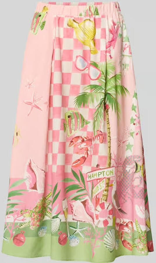 Smith and Soul Midirok van viscose-katoenmengsel met elastische tailleband - Foto 2