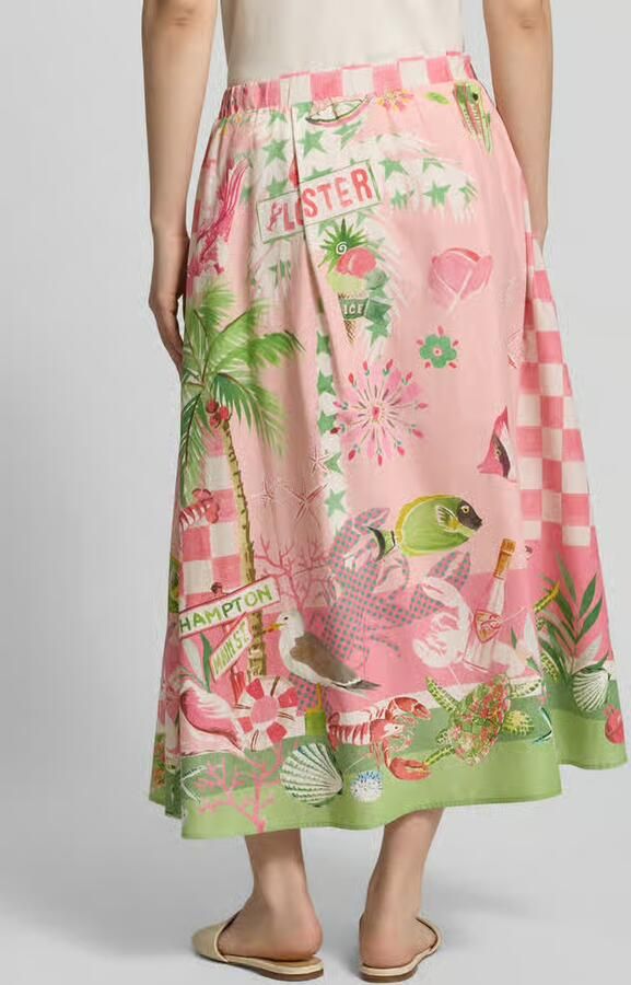 Smith and Soul Midirok van viscose-katoenmengsel met elastische tailleband - Foto 2
