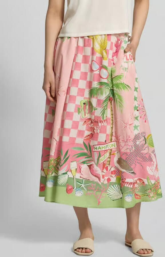 Smith and Soul Midirok van viscose-katoenmengsel met elastische tailleband - Foto 3