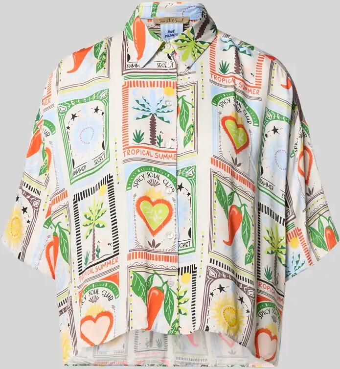Smith and Soul Overhemdblouse van viscose met kentkraag - Foto 2